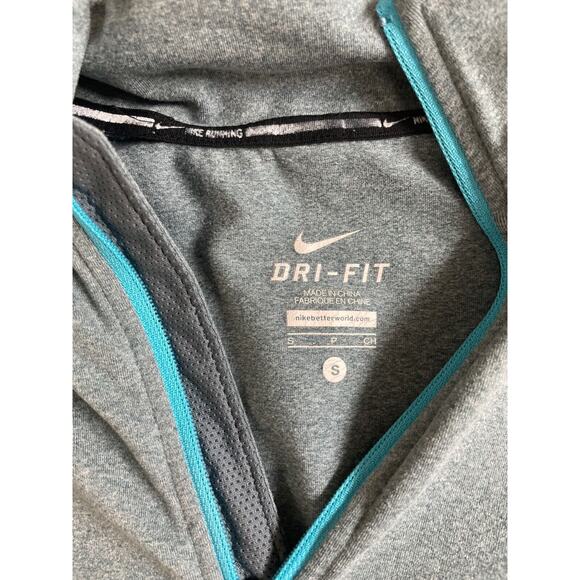 Nike Women Top small‎ blue Shirt Logo Running Element 1/4 Zip Long Sleeve - Picture 3 of 6